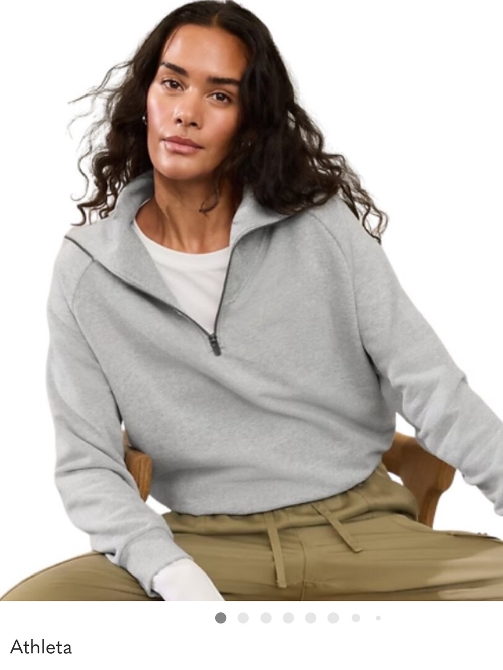 Athleta Forever Fleece Relaxed 1/4 Quarter
Zip Sweatshirt Women's XL Grey